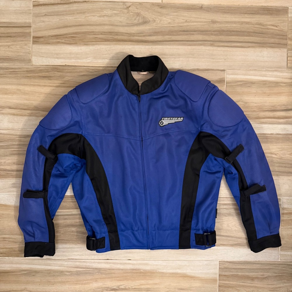 Firstgear Mesh-Tex II Motorcycle Riding Jacket Blue Black Padded FG50168 Mens XL